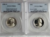 PCGS MS66 1950-D and PR66 1953 Silver Washington Quarters