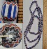 Lot Of 3 Strands Vintage African / Venetian Multi Layer Chevron Trade Beads