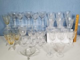 Elegant Glass Stemware - Tiffin Persian Pheasant, Heisey Rose, and more