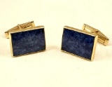 L&M Jewelry Creations 14k Yellow Gold & Lapis Lazuli Cufflinks