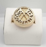 14k White & Yellow Gold Corvette Signet Ring