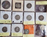 12 Standing Liberty Quarters Including Key and Scarce Dates