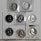 8 Franklin Proof Silver Half Dollars