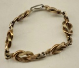 Vintage 12K Gold Filled & Sterling Silver Square Knot Bracelet