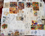 2 Trays of Over 70 Pcs Original Art by Phyllis Trager Hyman