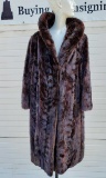 Vintage Dark Mahogany Sculptured Mink 3/4 Coat