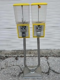 Double Gumball Machines on Stand w/ Keys