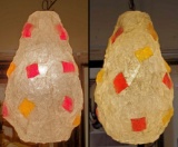 Pair of Mid Century Spun Fiberglass Pear Shaped Swag Lights