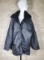 Vintage Black Leather & Shearling Reversible Walter Davoucci Coat