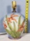 Santa Barbara Ceramic Design (SBCD) Hand Painted Pottery Lamp with Orchid Motif
