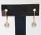 14k Gold Dangle Heart Pierced Earrings