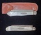 2 Antique Mother of Pearl & Sterling Silver Fruit Pocket Knives