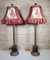 Pair of Composite Lamps w/ See, Hear, Speak No Evil Monkeys