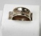 14k Gold Band with Etched Diamond Pattern