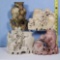 4 Chinese Hand Carved Soapstone Vases with Flowers