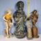 4 Chalk and Resin Decorator Statues