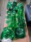 Approx. 100 Pcs. Vintage Green Glass Dishes incl. Anchor Hocking Charm