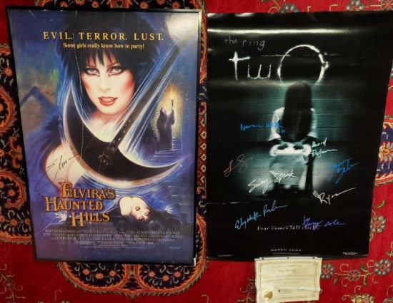 2 Signed movie posters - The Ring 2 and Elvira