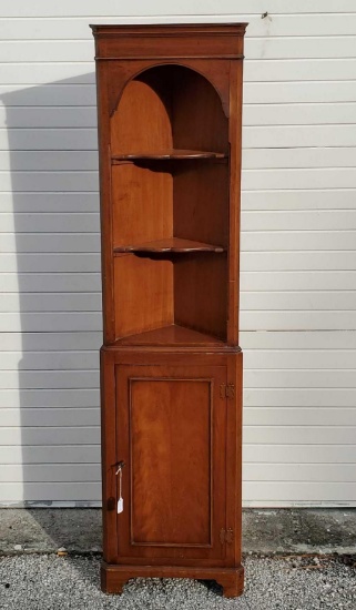 Narrow Mahogany Bookcase Corner Shelf