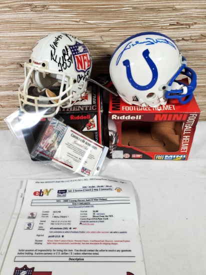 2000 Unsung Heroes NFL Autographed Mini Helmet w/ PSA Coa & Johnny Unitas Signed Indianapolis Colts
