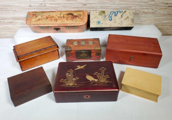 8 Vintage Trinket & Jewelry Boxes