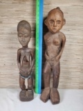 2 African Carved Wood Fertility Figures