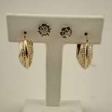 2 Pair 14K Yellow & White Gold Earrings