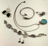 Lot Of Sterling Silver Sea Creatures Jewelry