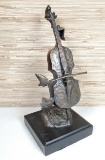 Bronze Fiddle Statue