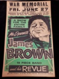 Vintage James Brown Concert Window Card Poster Syracuse War Memorial