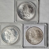 3 Morgan Silver Dollars - NM/MS/UNC - 1880-S, 1881-S and 1883