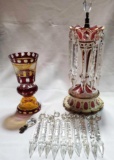 White Cased Glass Cut To Ruby Luster W/10 - 8