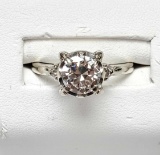 Gorgeous Vintage 1 Carat Solitaire Diamond Ring Set in 14k White Gold