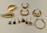 Lot Of Twelve 14K Yellow Gold Single Earrings
