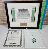 2001 One Share of Boston Celtics Limited Partnership Stock in Frame