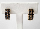 Sapphire 14k Gold Pierced Earrings