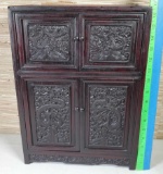 Vintage Asian Inspired Wood Curio Box