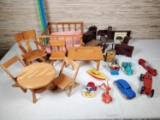 Vintage Strombecker & Plastic Doll Furniture, Toy Cars, Etc.