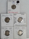 5 1881/88 RPD Three Cent Nickel Die Error Variety