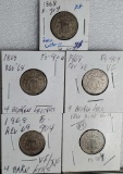5 1868 Rev '68 Shield Nickel Die Variety F-904 with 4 Broken Letter Reverse