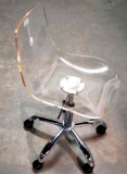 Clear Acrylic Adjustable Rolling Office Chair