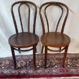 Two Vintage Bentwood Cafe Chairs after Thonet