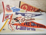 1960's & 70's Baseball Pennants incl. Chicago Cubs Wrigley Field