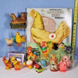 Wind Up and Other Easter Theme Chicken and Related Toys