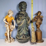 4 Chalk and Resin Decorator Statues