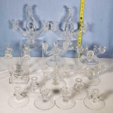 7 Pair of Heisey Glass Candlesticks