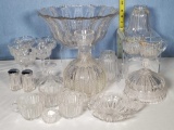 20 Pcs Duncan & Miller EAPG Mardi Gras and Diamond Ridge Glass Serving Pieces