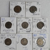 7 Msc Shield Nickel Repunched Date Die Varieties