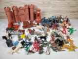 Collection of Vintage Plastic Cowboy, Indians, & Army & Medieval Soldiers