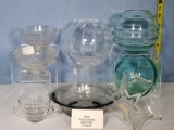 9 Pcs Mid century Heisey Vases and Bowls with Saturn, Lodestar, Dowager, Ball Vases and More